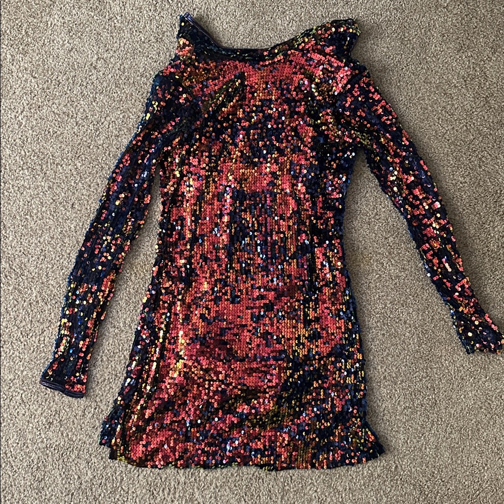 Sequin Long Sleeve Dress